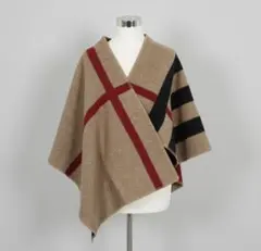 SALEバーバリー ベージュ ウール　山羊革 ポンチョ SALEバーバリー ベージュ ウール 山羊革 ポンチョ SALEバーバリー