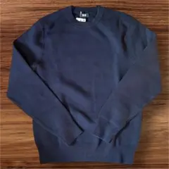 UNIQLO ウォッシャブルストレッチミラノリブクルーネックセーター ネイビー