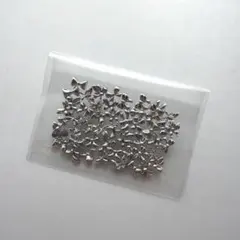 ネイルパーツ ミニリボン 蝶々 シルバー 50個セット