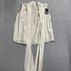 アニュアンス 2wayシアーボリュームタイブラウス　ボウタイ　ライトベージュ