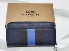 COACH 長財布 ネイビー/ブルー/ブラック