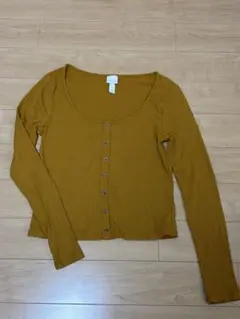 H &M リブ編み マスタード 長袖