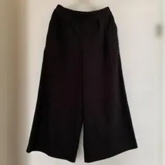 ワイドパンツ 黒 ガウチョパンツ