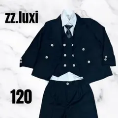 美品✨【ZZ.luxi】ダブルフォーマルスーツ　5点セット　キッズ120 黒