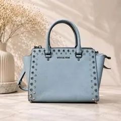 MICHAEL KORS スタッズ ハンドバッグ 2WAYライトブルーのサムネイル