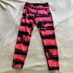 H&M スポーツ レギンス S ピンクとブラックのストライプ