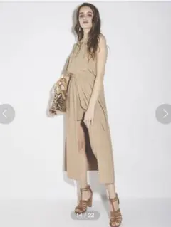 レースアップレイヤード風ワンピース