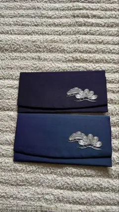 長財布2点セット 銀色刺繍