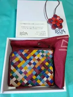 新品　IBIZA イビザ　イビサ♪カラフルメッシュ　L字財布　お花チャームのサムネイル