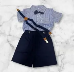 フォーマル子供服 ストライプ 100サイズ お祝い サスペンダー