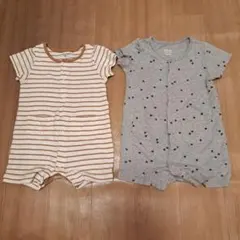 baby gap ロンパース 12-18m 2点セット ボーダー グレー 半袖