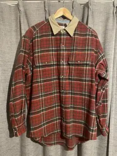 [希少] 90s OLD GAP 白タグ ウール切替チェックシャツ