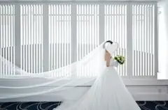 タカミブライダル　ウェディングベール　3m ロングベール　イタリアンチュール