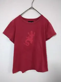 アニエスベー　Tシャツ　レディースM　赤色　レザールプリント　綿100％　日本製