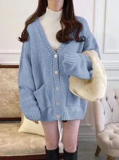 か*ま様 GRL　ロービングヤーンルーズカーディガン