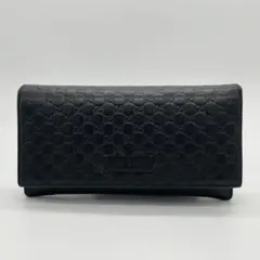 GUCCI  グッチ　マイクログッチシマ長財布　ブラック グッチシマ グッチ財布 GUCCI 長財布 レディース マイクログッチシマ