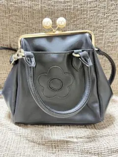 MARY QUANTパール金具 がま口 2way ショルダーバッグ