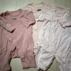 長袖ロンパース50〜60 3点セットミキハウス・西松屋