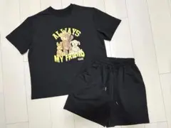 ブラック Tシャツ ショートパンツセットアップ