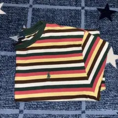 サイズ160 ポロbyラルフローレン マルチボーダー半袖Tシャツ ペルー製