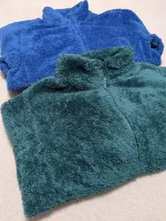 ユニクロキッズフリースジャケット 青と緑 2色セット