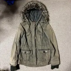 00s abercrombie&fitch ファー　ミリタリージャケット　y2k