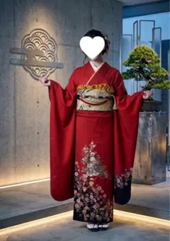 王道の赤い振袖 正絹 古典柄 フルセット 振袖一式 ガード加工 正統派