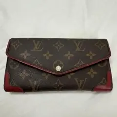 ルイヴィトン　長財布　モノグラム　レティーロ　ポルトフォイユ　サラ　赤　美品