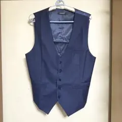 ネイビー スーツベスト ボタン付き