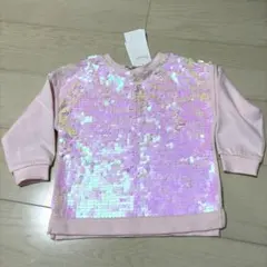 新品 H&M キッズ スパンコール トレーナー ピンク 105 プリンセス好きに