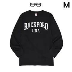 ロングTシャツ M ロゴ 黒 しっかりした生地 コットン ユニセックス