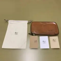 IL BISONTE 長財布 ラウンドファスナー レザー ブラウン