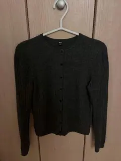 ユニクロ UNIQLO メリノリブクルーネックショートカーディガン