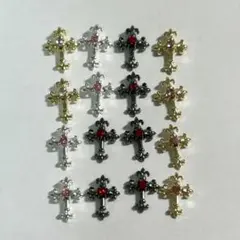 ネイルパーツ　クロムパーツ　十字紋章　十字架　クロス　シルバー ゴールド