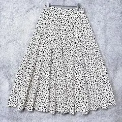 5501. ハニーサックルローズ マキシ丈 ロングスカート L 白 アニマル柄のサムネイル