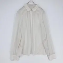 earth music & ecology ホワイト レース切替 シアーブラウス