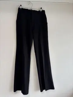 【ur's】センタープレスフレアパンツ 黒 ブラック L オフィスカジュアル