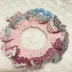 【ハンドメイド】フリルシュシュ　ピンク系