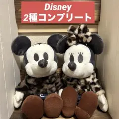 ミッキーマウス&ミニーマウス　デココレ　アニマルレオパードBIGぬいぐるみ