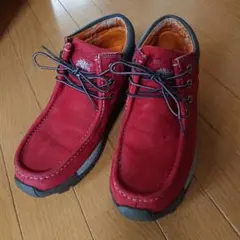 Timberland 赤 レザーモカシンブーツ ハイカット靴