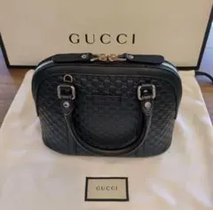 再お値下げ 新品 グッチ マイクログッチシマレザー2wayバッグ ショルダー付き