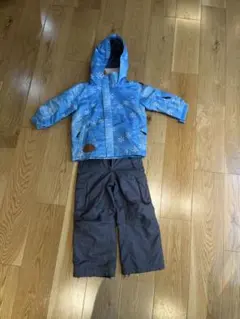 キッズ スキーウェア 上下セット 100cm 青×グレー