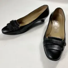 フェラガモ パンプス　サフィアーノレザー　 ヴァラリボン　メタルロゴ　24cm