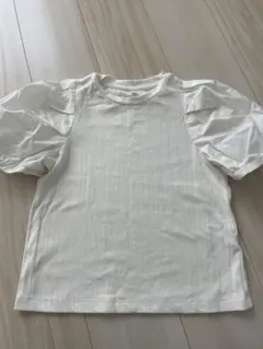 ホワイト パフスリーブ Tシャツ 130 GU