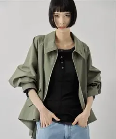 大人気！STUDIOUS Short Balmacaan Blouson カーキのサムネイル