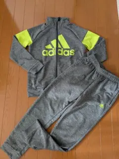 adidas ジャージ 上下セット グレー/ネオンイエロー
