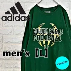 V867【adidas】プリントロングスリーブ【メンズL】グリーンのサムネイル