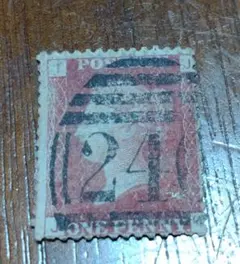 使用済切手 ペニー レッド　女王の肖像 使用済切手 ペニー レッド 女王の肖像 最初の切手発行国イギリス