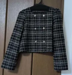 ダブルボタン クロップド丈 テーラードジャケット M