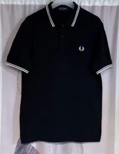 フレッドペリー ワンポイント 白刺繍 ポロシャツ ブラック M3600